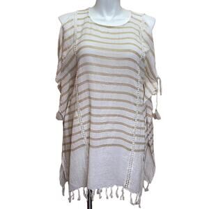 Charlie Paige Striped Cotton Cover Up One Size